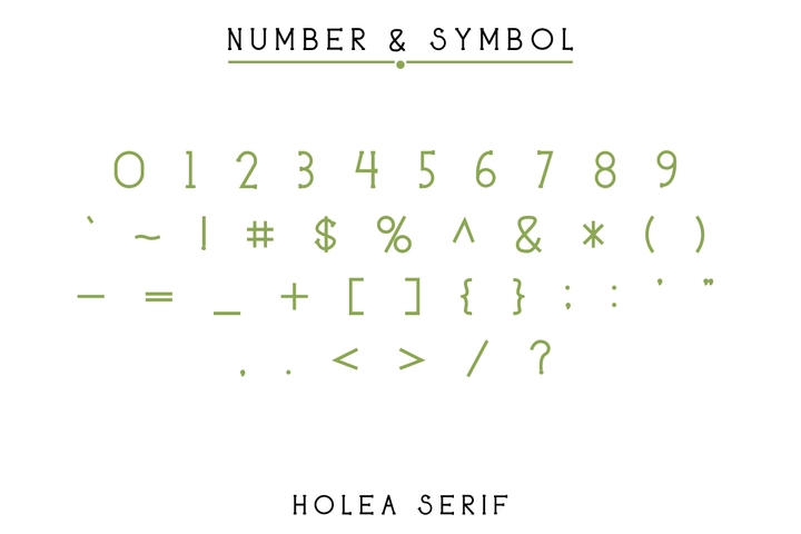 Beispiel einer Holea Regular-Schriftart